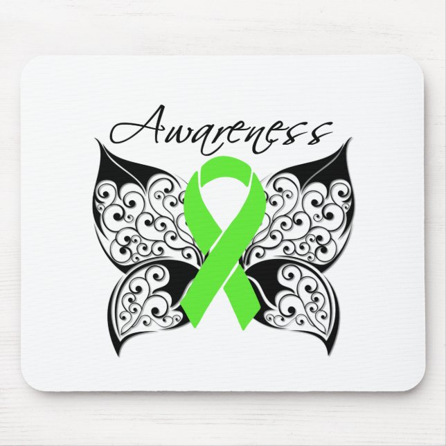 Tattoo Butterfly Awareness - Lymphoma Mouse Mat (Front)