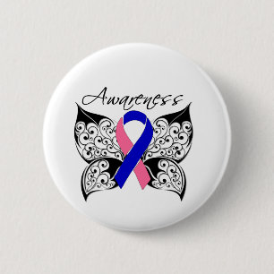 Tattoo Butterfly Awareness - Male Breast Cancer 6 Cm Round Badge