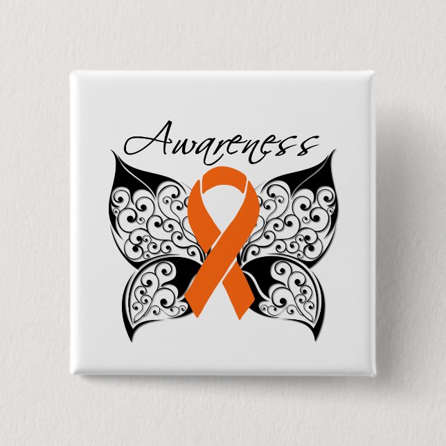 Tattoo Butterfly Awareness - Multiple Sclerosis 15 Cm Square Badge (Front)