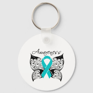 Tattoo Butterfly Awareness - Ovarian Cancer Key Ring