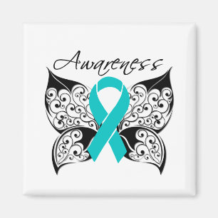 Tattoo Butterfly Awareness - Ovarian Cancer Magnet