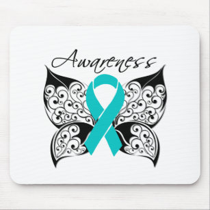 Tattoo Butterfly Awareness - Ovarian Cancer Mouse Mat