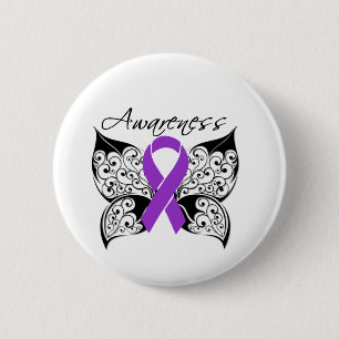 Tattoo Butterfly Awareness - Pancreatic Cancer 6 Cm Round Badge