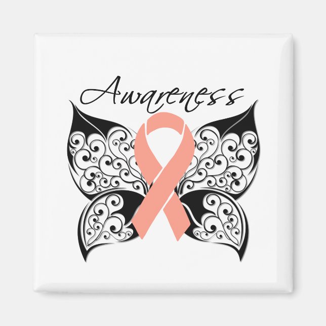 Tattoo Butterfly Awareness - Uterine Cancer Magnet (Front)