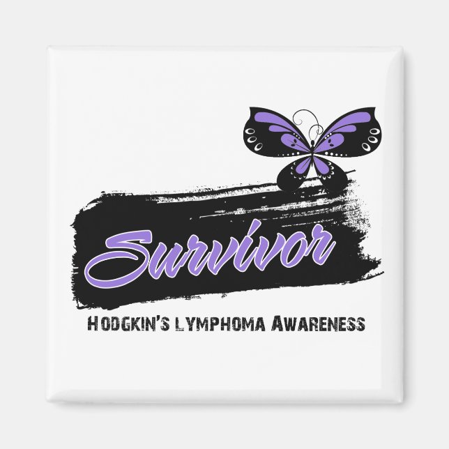 Tattoo Butterfly Hodgkins Disease Survivor Magnet (Front)