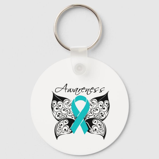 Tattoo Butterfly - Polycystic Kidney Disease Key Ring (Front)