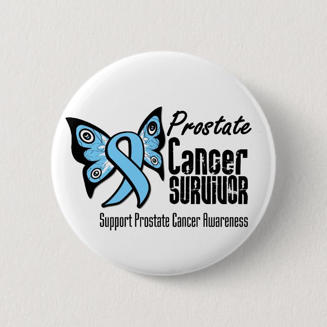 Tattoo Butterfly Prostate Cancer Survivor 6 Cm Round Badge (Front)