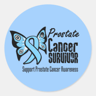 Tattoo Butterfly Prostate Cancer Survivor Classic Round Sticker
