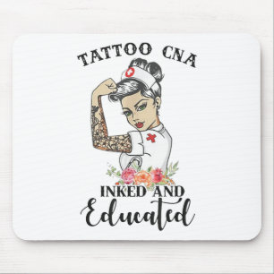 Tattoo Cna Inked And Educated Strong Woman Strong Mouse Mat