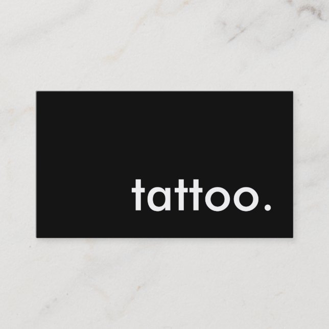 tattoo. (colour customisable) business card (Front)