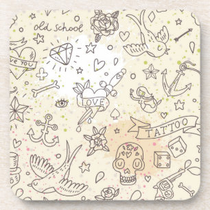 Tattoo concept pattern coaster