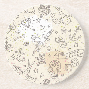 Tattoo concept pattern coaster