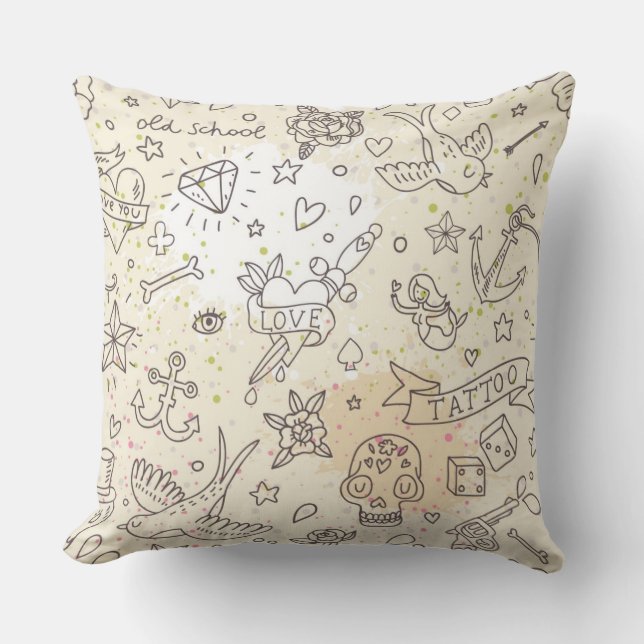 Tattoo concept pattern cushion (Front)