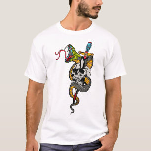 Tattoo death_snake_crane_transperce_dague T-Shirt