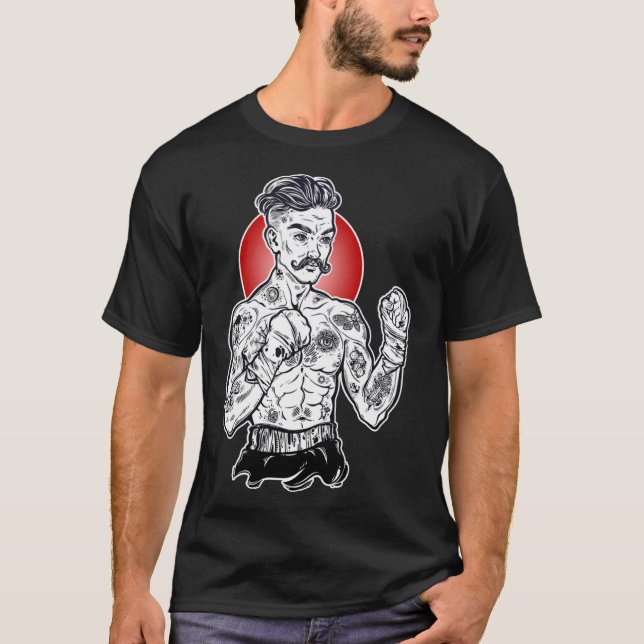 Tattoo Fighter  Boxing Champion of the Old School T-Shirt (Front)