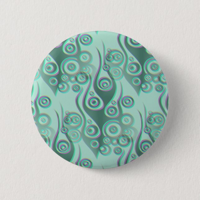 Tattoo flames & circles pattern + your backgr. 6 cm round badge (Front)
