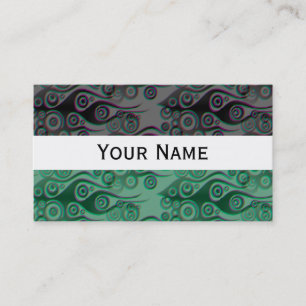 Tattoo flames & circles pattern + your backgr. business card