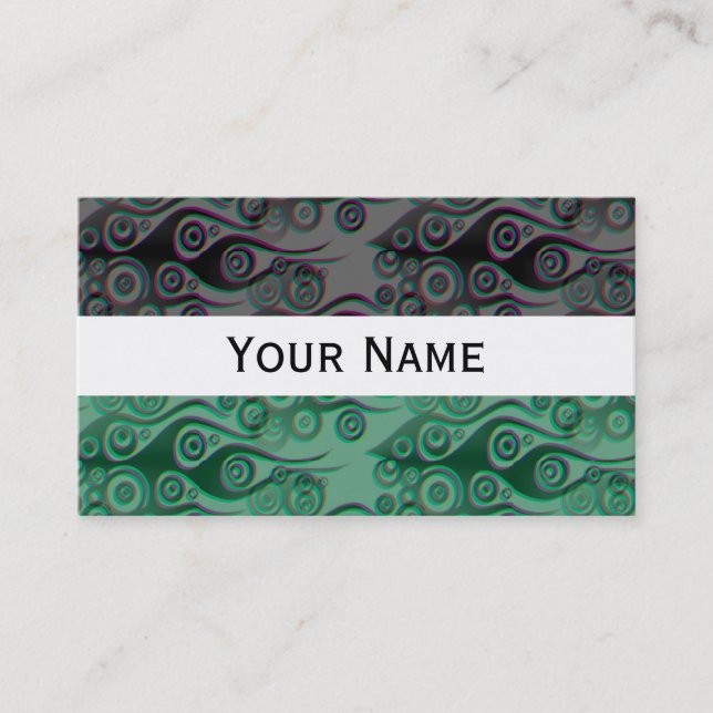 Tattoo flames & circles pattern + your backgr. business card (Front)
