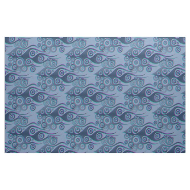 Tattoo flames & circles pattern + your backgr. fabric (Fat Quarter)