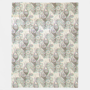 Tattoo flames & circles pattern + your backgr. fleece blanket