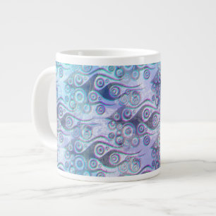Tattoo flames & circles pattern + your backgr. large coffee mug