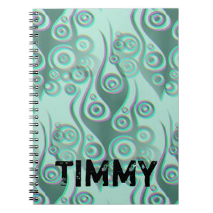 Tattoo flames & circles pattern + your backgr. notebook