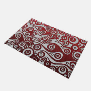 Tattoo flames & circles red + your backgr. colour doormat