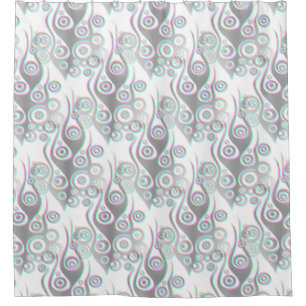Tattoo flames & circles seamless + your backgr. shower curtain