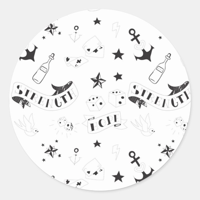 Tattoo Flash Hope Stickers (Front)