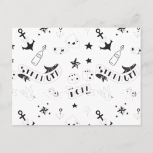 Tattoo Flash Hope Stickers Holiday Postcard