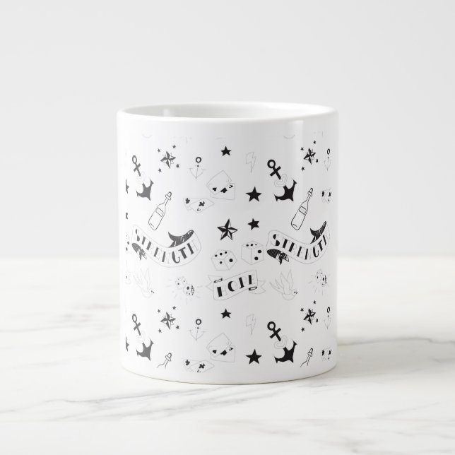 Tattoo Flash Hope Stickers Large Coffee Mug (Front)