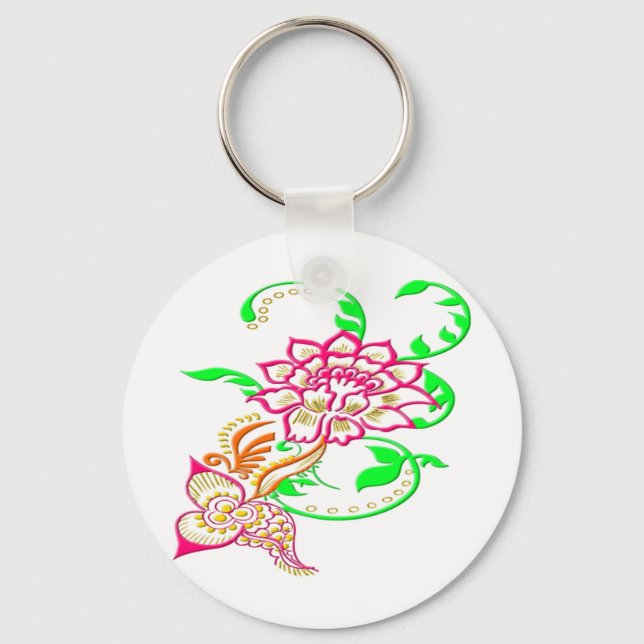 Tattoo Flower Key Ring (Front)
