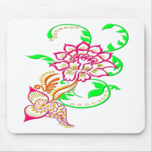Tattoo Flower Mouse Mat