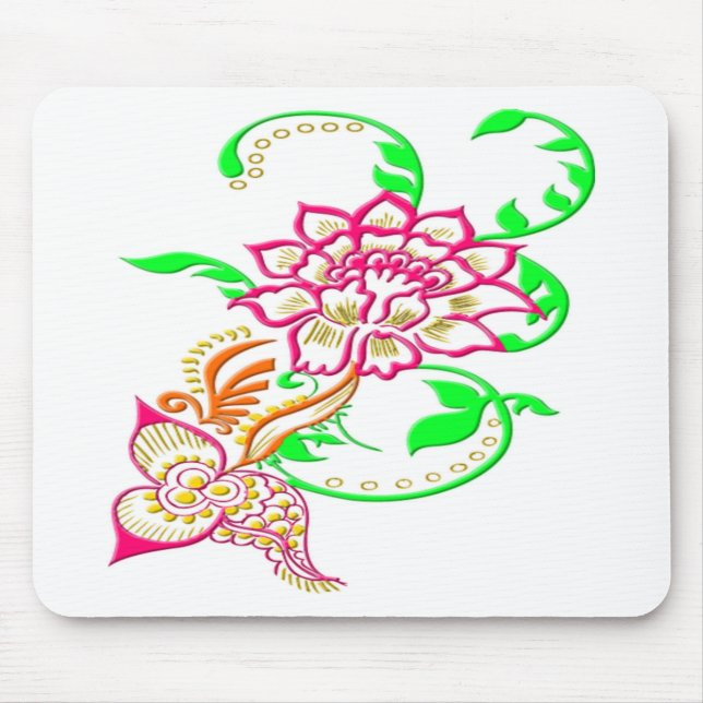 Tattoo Flower Mouse Mat (Front)