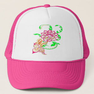 Tattoo Flower Trucker Hat