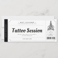 Tattoo Gift Card Ticket Voucher Certificate
