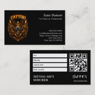 Tattoo Gift Voucher Business Card