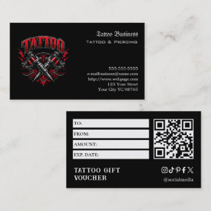 Tattoo Gift Voucher Business Card
