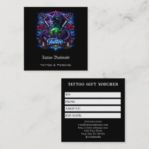 Tattoo Gift Voucher Square Business Card