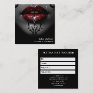 Tattoo Gift Voucher Square Business Card