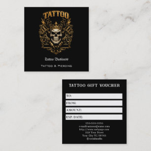 Tattoo Gift Voucher Square Business Card