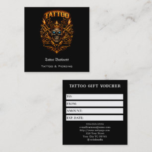 Tattoo Gift Voucher Square Business Card