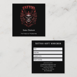 Tattoo Gift Voucher Square Business Card