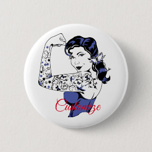 Tattoo Girl Arm Up Thunder_Cove 6 Cm Round Badge