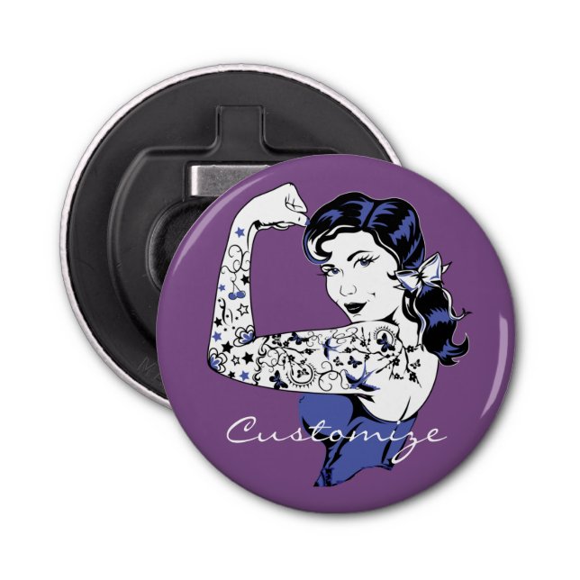 Tattoo Girl Arm Up Thunder_Cove Bottle Opener (Front)