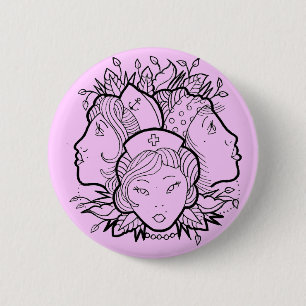 tattoo girls 6 cm round badge
