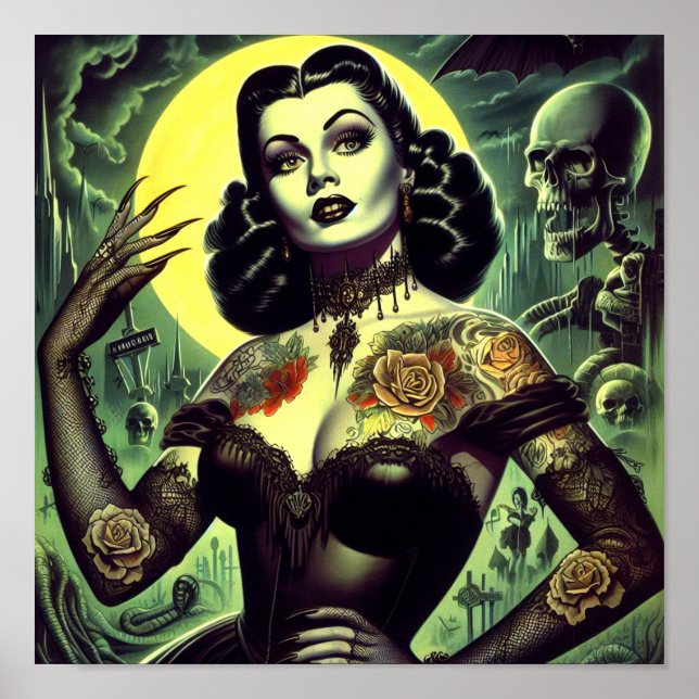 Tattoo Goth Woman Poster (Front)