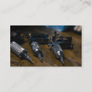 Tattoo gun business card, colour business card