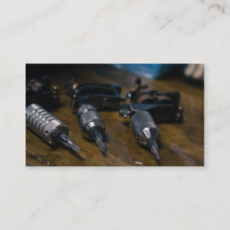 Tattoo gun business card, colour business card