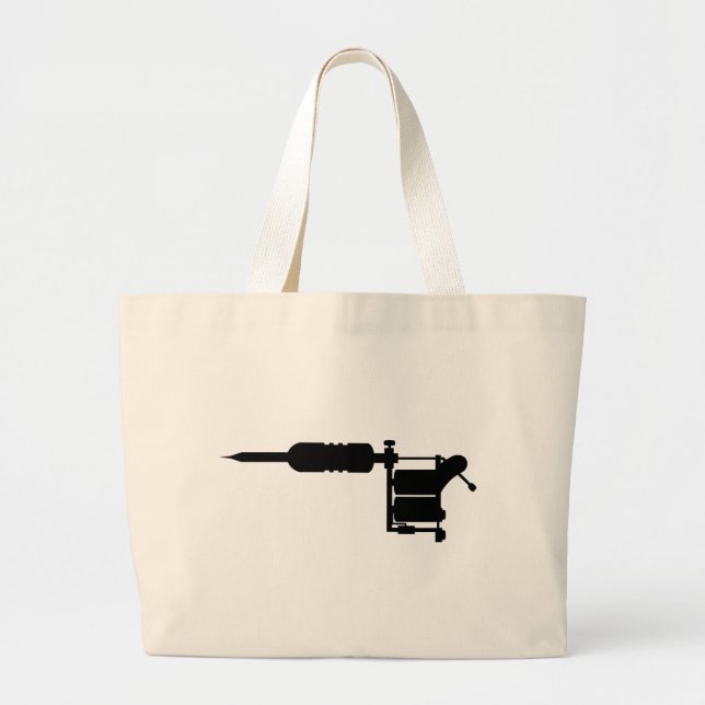tattoo gun large tote bag (Front)